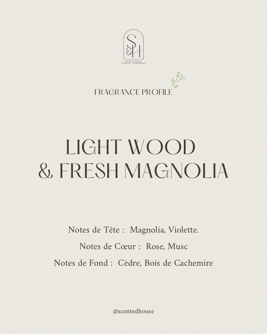 LIGHT WOOD & FRESH MAGNOLIA CANDLE